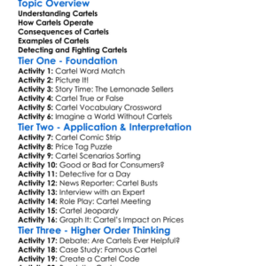 Cartels Worksheet Activity Booklet