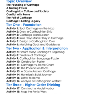 Carthage Worksheet Activity Booklet