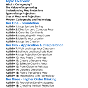 Cartography And Map Projection Worksheet Activity Booklet
