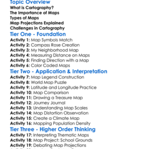 Cartography And Map Projections Worksheet Activity Booklet