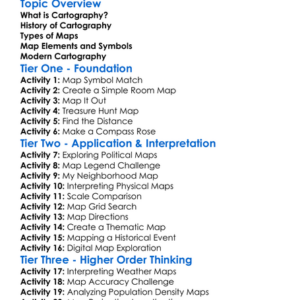 Cartography Worksheet Activity Booklet