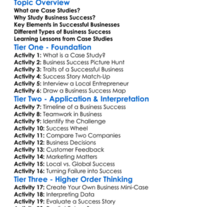 Case Studies In Business Success Worksheet Activity Booklet