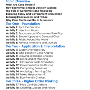 Case Studies In Economics Worksheet Activity Booklet