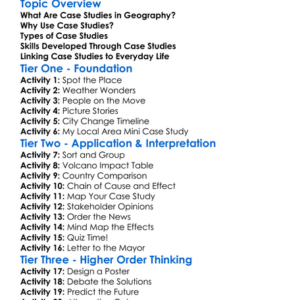 Case Studies In Geography Worksheet Activity Booklet