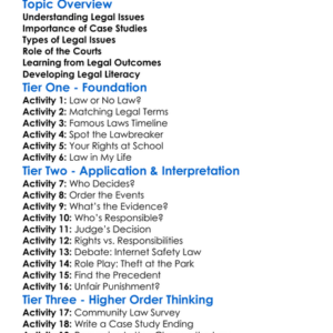 Case Studies In Legal Issues Worksheet Activity Booklet