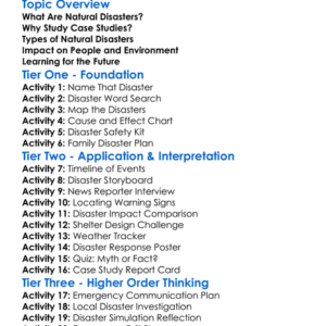 Case Studies Of Natural Disasters Worksheet Activity Booklet