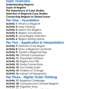 Case Studies Of Regions Worksheet Activity Booklet