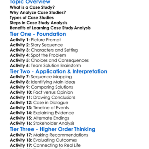 Case Study Analysis Worksheet Activity Booklet