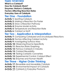 Catalysts And Reaction Rates Worksheet Activity Booklet