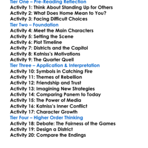 Catching Fire Suzanne Collins Worksheet Activity Booklet