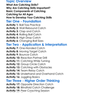 Catching Skills Worksheet Activity Booklet