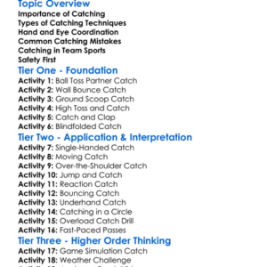 Catching Techniques Worksheet Activity Booklet