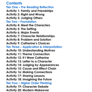 Catherine William Makepeace Thackeray Worksheet Activity Booklet