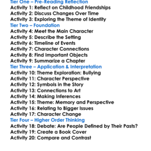 Cats Eye Margaret Atwood Worksheet Activity Booklet