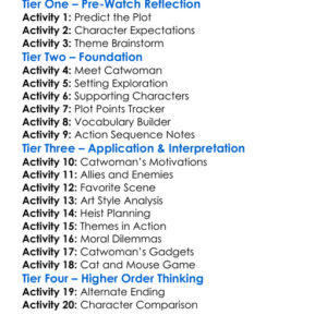 Catwoman Hunted 2022 Worksheet Activity Booklet