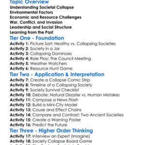 Causes Of Societal Collapse Worksheet Activity Booklet