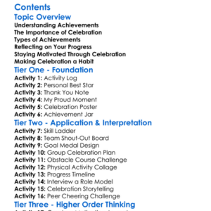 Celebrating Achievements In Physical Activity Worksheet Activity Booklet