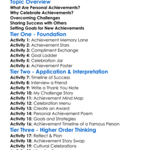 Celebrating Personal Achievements Worksheet Activity Booklet
