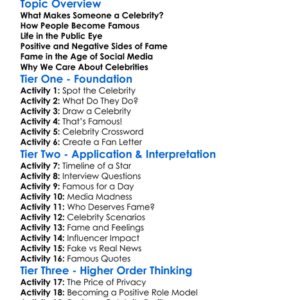 Celebrities And Fame Worksheet Activity Booklet