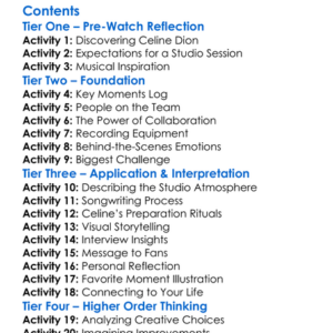 Celine Dion Worksheet Activity Booklet