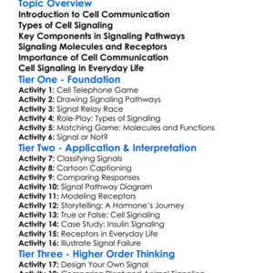 Cell Communication And Signaling Worksheet Activity Booklet