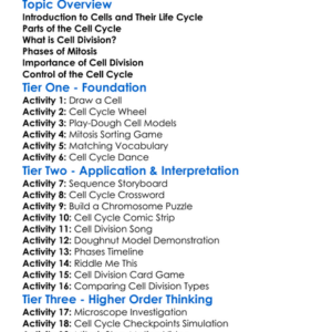 Cell Division And The Cell Cycle Worksheet Activity Booklet