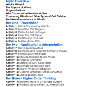 Cell Division Mitosis Worksheet Activity Booklet