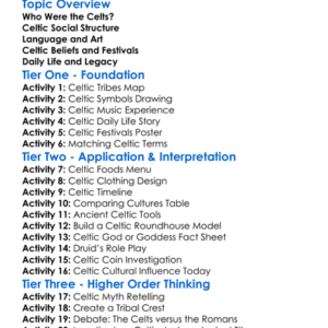 Celtic Tribes And Culture Worksheet Activity Booklet