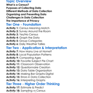 Census And Data Collection Worksheet Activity Booklet
