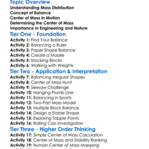 Center Of Mass Worksheet Activity Booklet