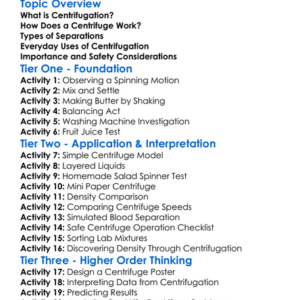 Centrifugation Worksheet Activity Booklet