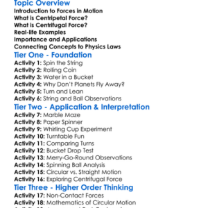 Centripetal And Centrifugal Forces Worksheet Activity Booklet