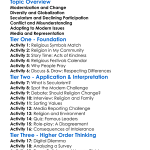 Challenges Facing Religions Today Worksheet Activity Booklet