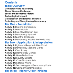 Challenges To Democracy In The Modern World Worksheet Activity Booklet