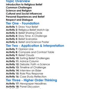 Challenges To Religious Belief Worksheet Activity Booklet