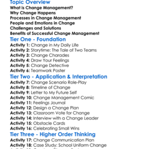 Change Management Worksheet Activity Booklet