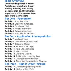 Change Of State Worksheet Activity Booklet