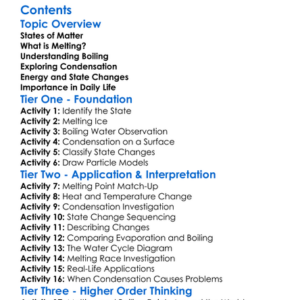 Changes Of State Melting Boiling Condensation Worksheet Activity Booklet