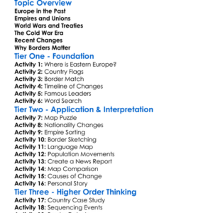 Changing Borders In Eastern Europe Worksheet Activity Booklet