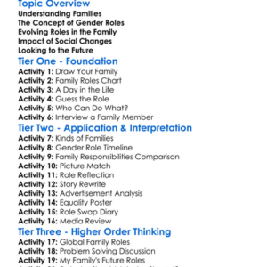 Changing Family And Gender Roles Worksheet Activity Booklet