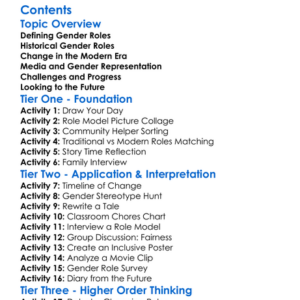 Changing Gender Roles In The Modern Era Worksheet Activity Booklet