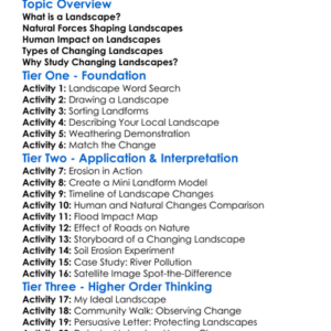 Changing Landscapes Worksheet Activity Booklet