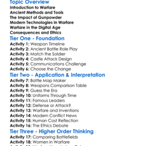 Changing Patterns In Warfare Worksheet Activity Booklet