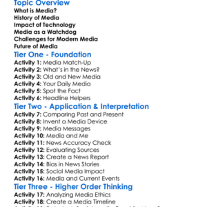 Changing Role Of The Media Worksheet Activity Booklet