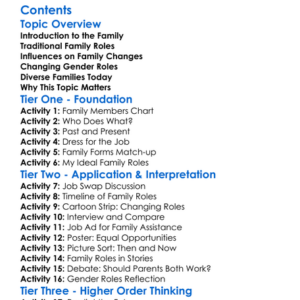 Changing Roles Of The Family And Gender Worksheet Activity Booklet