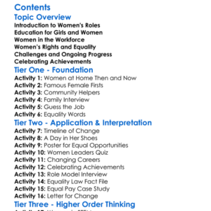 Changing Roles Of Women In Society Worksheet Activity Booklet