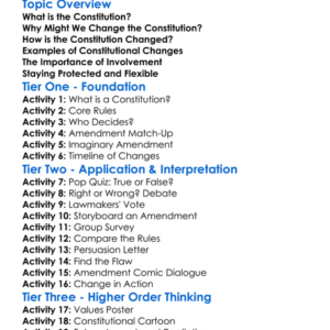 Changing The Constitution Worksheet Activity Booklet