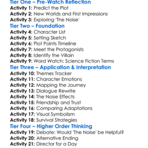 Chaos Walking 2021 Worksheet Activity Booklet