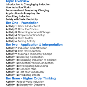 Charging By Induction Worksheet Activity Booklet