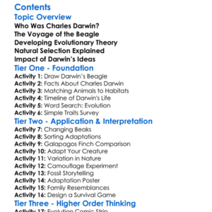 Charles Darwin And Evolutionary Theory Worksheet Activity Booklet